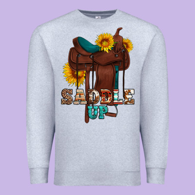 Saddle Up Cowboy Western Sunflowers Premium Sweatshirt Designed By Artiststas