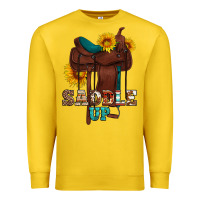 Lemon saddle up cowboy western sunflowers Premium Sweatshirt - Artiststas
