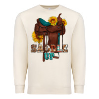Sandshell saddle up cowboy western sunflowers Premium Sweatshirt - Artiststas