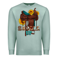 Seafoam saddle up cowboy western sunflowers Premium Sweatshirt - Artiststas