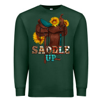 Sports Green saddle up cowboy western sunflowers Premium Sweatshirt - Artiststas