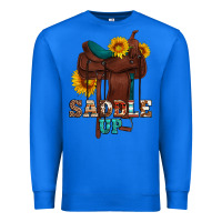 True Royal saddle up cowboy western sunflowers Premium Sweatshirt - Artiststas