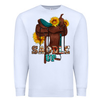 White saddle up cowboy western sunflowers Premium Sweatshirt - Artiststas