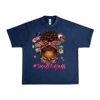 Navy small business afro messy bun Urban Heavy Tee - texasbilliewilder