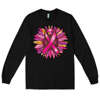 Black breast cancer sunflower Long Sleeve Tee - RanaPortraitStore