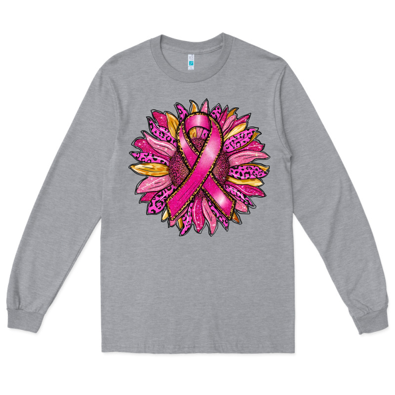 Breast Cancer Sunflower Long Sleeve Tee by RanaPortraitStore | Teevron