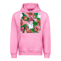 Fuchsia Pink cute snowman and gift box with leopard seamless pattern bbs Urban Hoodie - BundleAndBundleShop