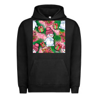 Pigment Black cute snowman and gift box with leopard seamless pattern bbs Urban Hoodie - BundleAndBundleShop