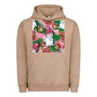 Pigment Burro cute snowman and gift box with leopard seamless pattern bbs Urban Hoodie - BundleAndBundleShop
