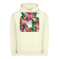 Pigment Pistachio cute snowman and gift box with leopard seamless pattern bbs Urban Hoodie - BundleAndBundleShop