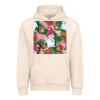 Sandshell cute snowman and gift box with leopard seamless pattern bbs Urban Hoodie - BundleAndBundleShop