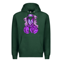 Sports Green Domestic Violence Warrior purple ribbon Premium Hoodie - NancyCooperArtShop