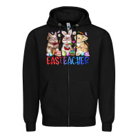 Black eastteacher Zipper Hoodie - RacoonDesign