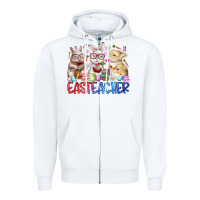 White eastteacher Zipper Hoodie - RacoonDesign