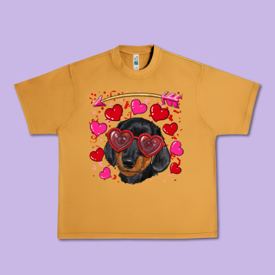 Valentine's Day  Dachshund Puppy Urban Heavy Tee Designed By Ranaportraitstore