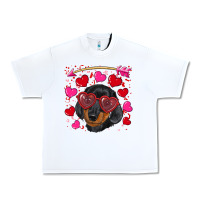 White valentine's day  dachshund puppy Urban Heavy Tee - RanaPortraitStore