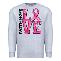 Heather Grey faith hope love Premium Sweatshirt - AdoDesignShop