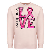 Pale Pink faith hope love Premium Sweatshirt - AdoDesignShop