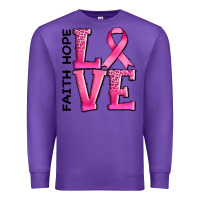 Purple faith hope love Premium Sweatshirt - AdoDesignShop