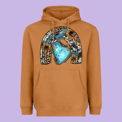 Sunflower Gemstone Rainbow Heavyweight Hoodie Designed By Jahusdesignshop