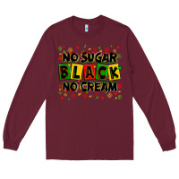 Burgundy no sugar no cream black Long Sleeve Tee - Zillion Design Studio