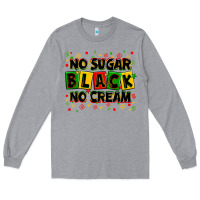 Heather Grey no sugar no cream black Long Sleeve Tee - Zillion Design Studio