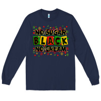 Navy no sugar no cream black Long Sleeve Tee - Zillion Design Studio