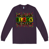 Plum no sugar no cream black Long Sleeve Tee - Zillion Design Studio