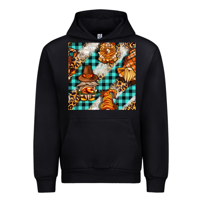 Thanksgiving Gnomies With Leopard And Tartan Seamless Pattern Bbs Urban Hoodie by BundleAndBundleShop | Teevron