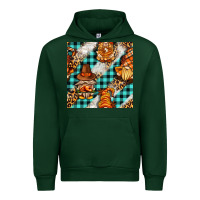 Forest Green thanksgiving gnomies with leopard and tartan seamless pattern bbs Urban Hoodie - BundleAndBundleShop