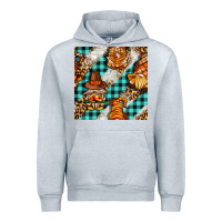 Heather Grey thanksgiving gnomies with leopard and tartan seamless pattern bbs Urban Hoodie - BundleAndBundleShop