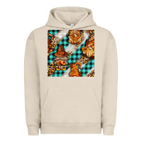 Pigment French Oak thanksgiving gnomies with leopard and tartan seamless pattern bbs Urban Hoodie - BundleAndBundleShop
