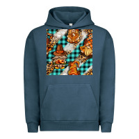 Pigment Midnight Navy thanksgiving gnomies with leopard and tartan seamless pattern bbs Urban Hoodie - BundleAndBundleShop