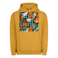 Pigment Peanut Butter thanksgiving gnomies with leopard and tartan seamless pattern bbs Urban Hoodie - BundleAndBundleShop