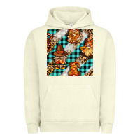 Pigment Pistachio thanksgiving gnomies with leopard and tartan seamless pattern bbs Urban Hoodie - BundleAndBundleShop