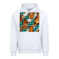 White thanksgiving gnomies with leopard and tartan seamless pattern bbs Urban Hoodie - BundleAndBundleShop