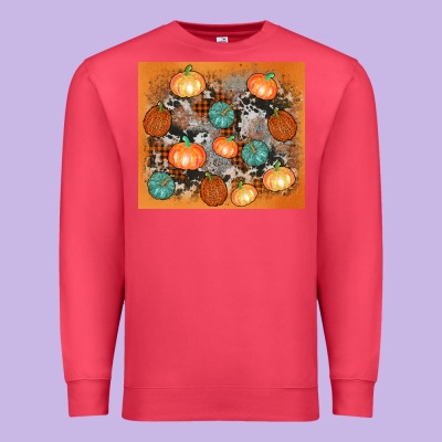 Cowhide Pumpkin Premium Sweatshirt Designed By Adodesignshop