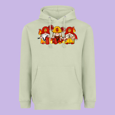 Firefighter Gnomes Heavyweight Hoodie Designed By Artiststas