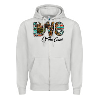 Dove Grey lov of thecows Zipper Hoodie - CowhideDigitalArt