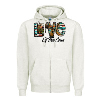 Oatmeal Heather lov of thecows Zipper Hoodie - CowhideDigitalArt