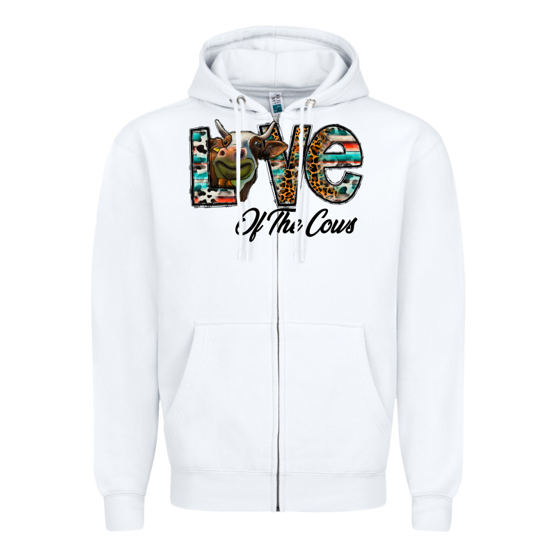 Lov Of Thecows Zipper Hoodie by CowhideDigitalArt | Teevron