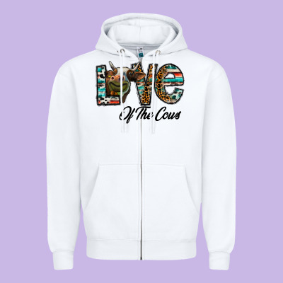 Lov Of Thecows Zipper Hoodie Designed By Cowhidedigitalart