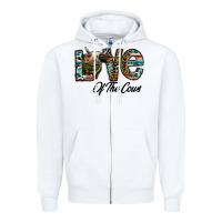 White lov of thecows Zipper Hoodie - CowhideDigitalArt