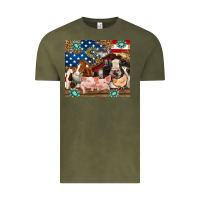 Vintage Olive American farm animals Vintage Tee - RanaPortraitStore