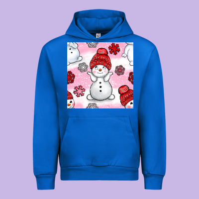 Cute Snowman And Snow Flakes Seamless Pattern Bbs Urban Hoodie Designed By Bundleandbundleshop
