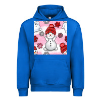 Cobalt cute snowman and snow flakes seamless pattern bbs Urban Hoodie - BundleAndBundleShop