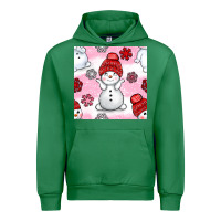 Emerald cute snowman and snow flakes seamless pattern bbs Urban Hoodie - BundleAndBundleShop
