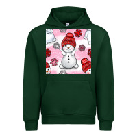 Forest Green cute snowman and snow flakes seamless pattern bbs Urban Hoodie - BundleAndBundleShop