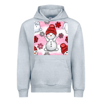 Heather Grey cute snowman and snow flakes seamless pattern bbs Urban Hoodie - BundleAndBundleShop
