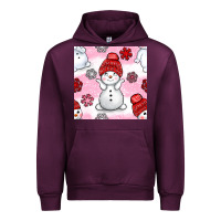 Mauve Wine cute snowman and snow flakes seamless pattern bbs Urban Hoodie - BundleAndBundleShop